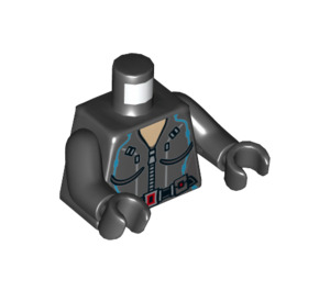 LEGO Black Widow with Short Hair with Printed Legs and Dark Azure Trim Minifig Torso (973 / 76382)