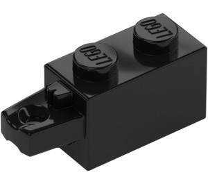 LEGO Black Hinge Brick 1 x 2 Locking with Single Finger On End Horizontal (30541 / 53028)