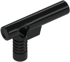 LEGO Black Hose Nozzle with Side String Hole without Grooves (60849)