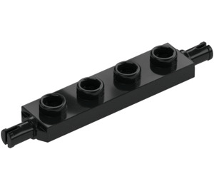 LEGO Black Plate 1 x 4 with Wheel Holders (2926 / 42946)