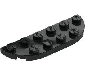 LEGO Black Plate 2 x 6 with Rounded Corners (18980)