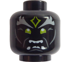 LEGO Black Skull Sorcerer Head (Recessed Solid Stud) (3626)