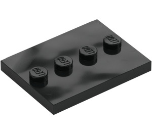 LEGO Black Tile 3 x 4 with Four Studs (17836 / 88646)