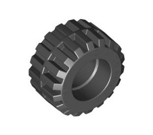 LEGO Black Tire Ø21 x 12 - Offset Tread Small Wide with Band Around Center of Tread (87697)