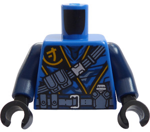 LEGO Jay Torso with Dark Blue Arms, Ninjago 'J' and Belts (973)