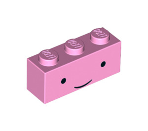 LEGO Brick 1 x 3 with Face with Black Eyes, Thin Smile 'Princess Bubblegum' (3622 / 32737)