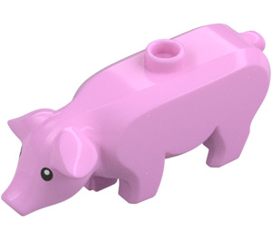 LEGO Bright Pink Pig with Black Eyes with White Pupils (68887 / 87876)