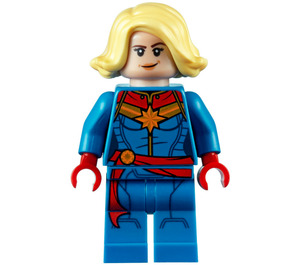 LEGO Captain Marvel with Yellow Mid-Length Hair  Minifigure