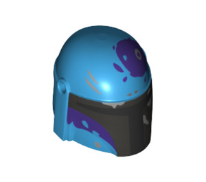 LEGO Helmet with Sides Holes with Mandalorian Warrior Purple Splotches (66548 / 87610)