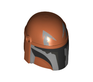 LEGO Helmet with Sides Holes with Mandalorian Warrior Gray and Black (66554 / 87610)