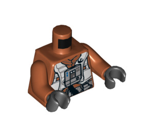 LEGO Dark Orange X-Wing Pilot Minifig Torso with Dark Orange Arms and Black Hands (973 / 76382)