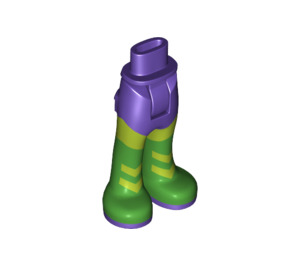 LEGO Dark Purple Hip with Pants with Green Boots and Lime Chevrons (16985 / 92821)