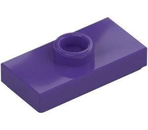 LEGO Dark Purple Plate 1 x 2 with 1 Stud (with Groove and Bottom Stud Holder) (15573 / 78823)