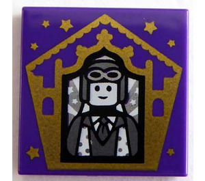 LEGO Tile 2 x 2 with Chocolate Frog Card Jocunda Sykes with Groove (3068)