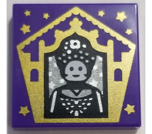 LEGO Tile 2 x 2 with Chocolate Frog Card Seraphina Picquery Pattern with Groove (3068)