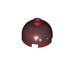 LEGO Brick 2 x 2 Round with Dome Top with R4-P17 Astromech Droid Head (Hollow Stud, Axle Holder) (18841 / 100488)