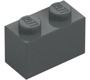 LEGO Dark Stone Gray Brick 1 x 2 with Bottom Tube (3004 / 93792)