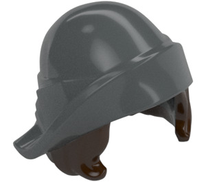 LEGO Hat with Folded Brim and Dark Brown Bob Cut Hair (28271 / 39562)