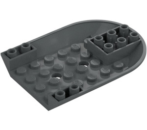 LEGO Dark Stone Gray Plane Bottom 6 x 8 Curved Inverted (11295)