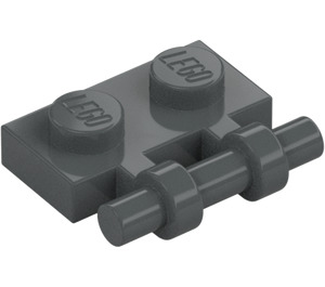 LEGO Dark Stone Gray Plate 1 x 2 with Handle (Open Ends) (2540)