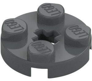 LEGO Dark Stone Gray Plate 2 x 2 Round with Axle Hole (with '+' Axle Hole) (4032)