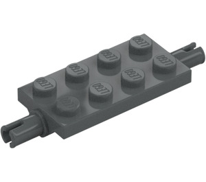 LEGO Dark Stone Gray Plate 2 x 4 with Pins (30157 / 40687)