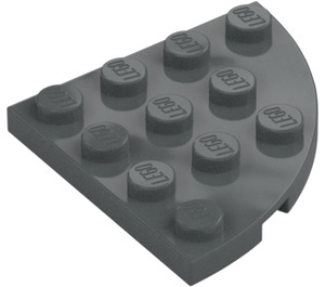 LEGO Dark Stone Gray Plate 4 x 4 Round Corner (30565)