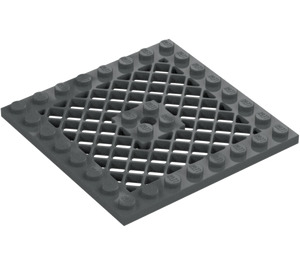 LEGO Dark Stone Gray Plate 8 x 8 with Grille (Hole in Center) (4047 / 4151)