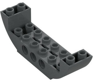 LEGO Dark Stone Gray Slope 2 x 8 x 2 Curved Inverted Double (11301 / 28919)