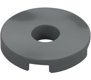 LEGO Dark Stone Gray Tile 2 x 2 Round with Hole in Center (15535)