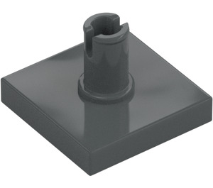 LEGO Dark Stone Gray Tile 2 x 2 with Vertical Pin (2460 / 49153)