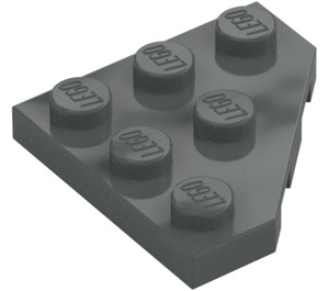 LEGO Dark Stone Gray Wedge Plate 3 x 3 Corner (2450)