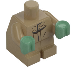 LEGO Dark Tan Baby Body with Sand Green Hands with Fur Collar (74642)