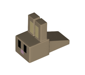 LEGO Minecraft Rabbit Head with Black Eyes (1019 / 37086)
