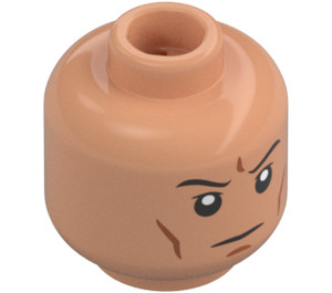 LEGO Head with Black Eyebrows, White Pupils, Frown (Recessed Solid Stud) (3626 / 68714)