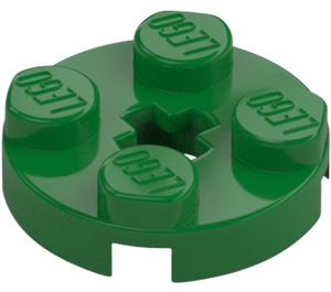 LEGO Green Plate 2 x 2 Round with Axle Hole (with '+' Axle Hole) (4032)