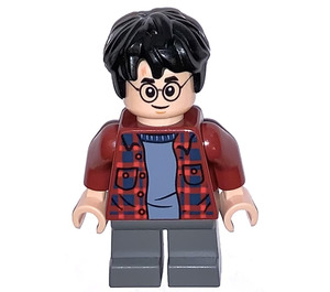 LEGO Harry Potter with Dark Red Plaid Shirt and Gray Legs Minifigure