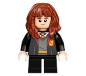 LEGO Hermione Granger with Gray Gryffindor Jumper and Black Jacket Minifigure