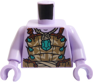 LEGO Torso with Dark Tan Armor and Dark Azure Jewel and Spikes (973)