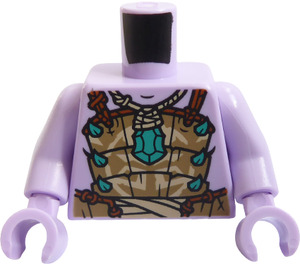 LEGO Lavender Torso with Dark Tan Armor and Dark Azure Jewel and Spikes (973 / 76382)