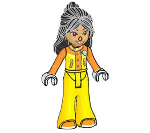 LEGO Liann with Orange and Yellow Flare Jumpsuit Minifigure