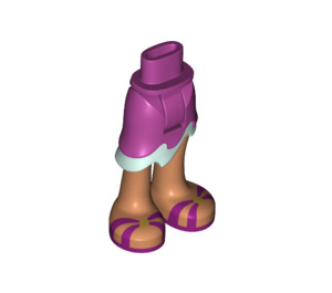 LEGO Hip with Wavy Skirt with Purple Sandals (35625)