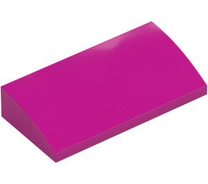 LEGO Magenta Slope 2 x 4 Curved with Bottom Tubes (88930)