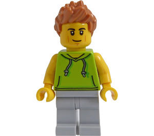 LEGO Man in Lime Sleeveless Hoodie Minifigure