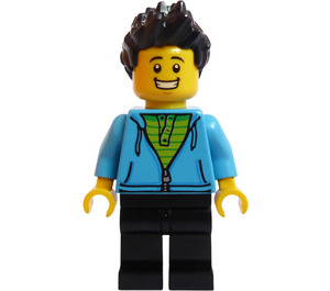 LEGO Man with Dark Azure Hoodie Minifigure