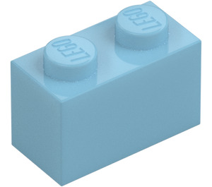 LEGO Medium Azure Brick 1 x 2 with Bottom Tube (3004 / 93792)