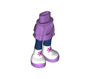 LEGO Hip with Short Double Layered Skirt with White and Purple shoes (23898 / 92818)