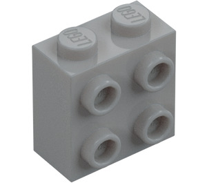 LEGO Medium Stone Gray Brick 1 x 2 x 1.6 with Studs on One Side (1939 / 22885)