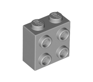 LEGO Medium Stone Gray Brick 1 x 2 x 1.6 with Studs on One Side (1939 / 22885)