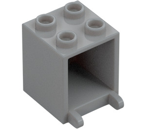 LEGO Medium Stone Gray Container 2 x 2 x 2 with Recessed Studs (4345 / 30060)